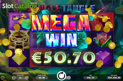 Mega Win Screen. Jungle Tangle slot