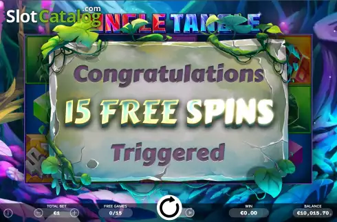 Free Spins Win Screen. Jungle Tangle slot