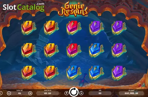 Game Screen. Genie Respins slot