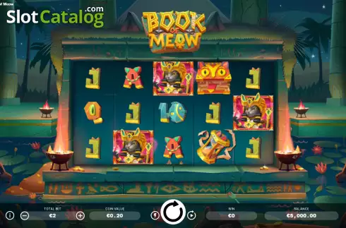 Reels screen. Book of Meow slot