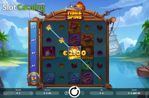 Win screen. Fish & Spins slot