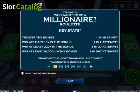 Schermo2. Who Wants To Be A Millionaire Roulette (Electric Elephant) slot