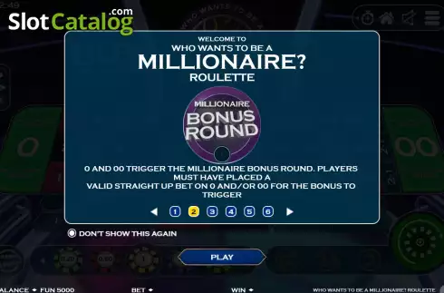 Start Screen 2. Who Wants To Be A Millionaire Roulette (Electric Elephant) slot
