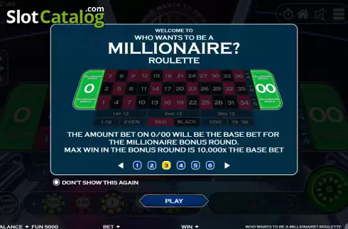 画面4. Who Wants To Be A Millionaire Roulette (Electric Elephant) カジノスロット