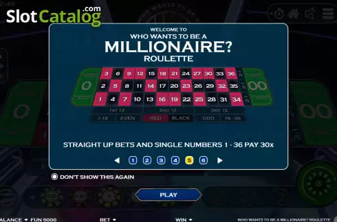 Start Screen 5. Who Wants To Be A Millionaire Roulette (Electric Elephant) slot
