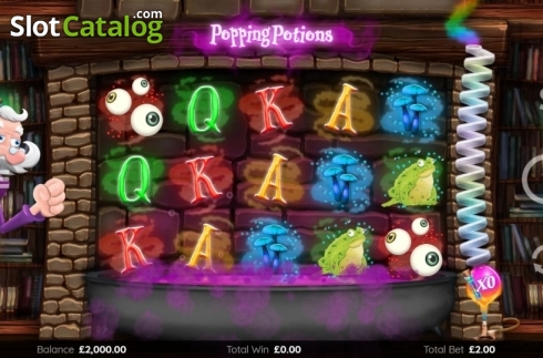 Reel Screen. Popping Potions slot