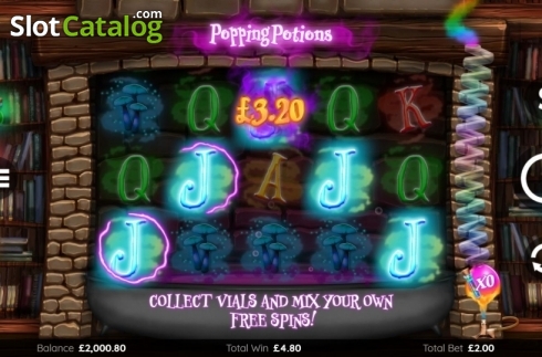 Win Screen. Popping Potions slot