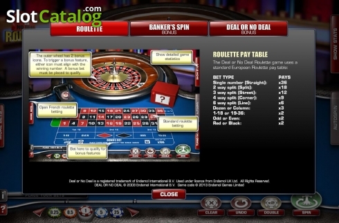 Bildschirm4. Deal Or No Deal Roulette slot