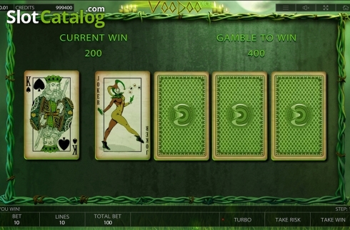 Gamble game win screen. Voodoo Dice slot
