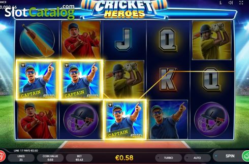 Win Screen 2. Cricket Heroes slot