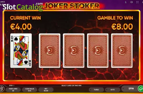 Risk game screen. Joker Stoker slot