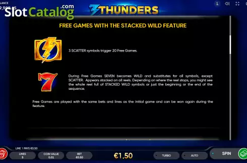 画面8. 3 Thunders カジノスロット
