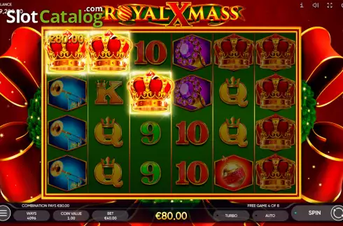 Win screen. Royal Xmass slot