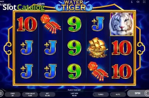 Game Screen. Water Tiger slot
