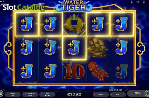 Big Win Screen. Water Tiger slot