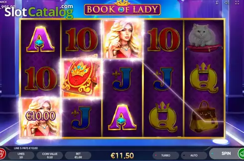 Win screen 2. Book of Lady slot