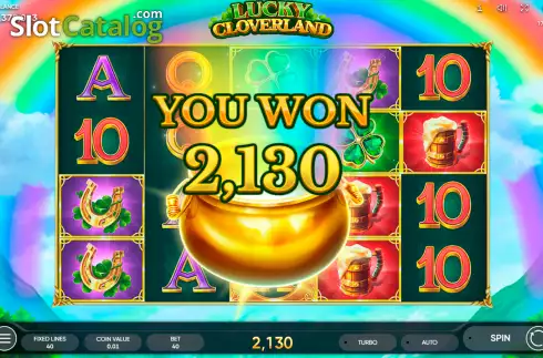 Total Win. Lucky Cloverland slot
