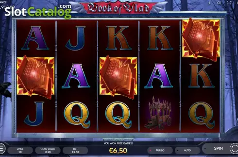 Free Spins Win Screen. Book of Vlad slot