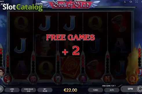 Free Spins Gameplay Screen. Book of Vlad slot