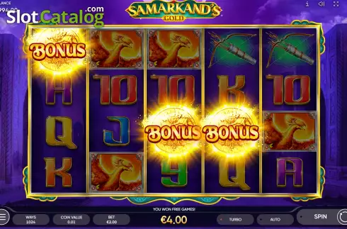 Bildschirm7. Samarkand's Gold slot