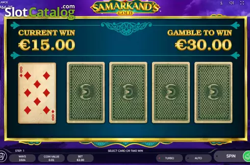 Bildschirm6. Samarkand's Gold slot