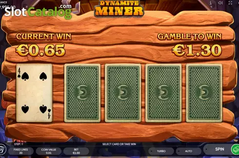 Double Up Risk Game Screen. Dynamite Miner slot