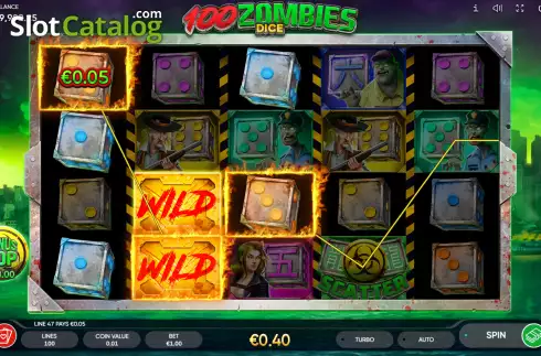 Win screen 2. 100 Zombies Dice slot