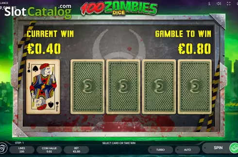 Risk game screen. 100 Zombies Dice slot