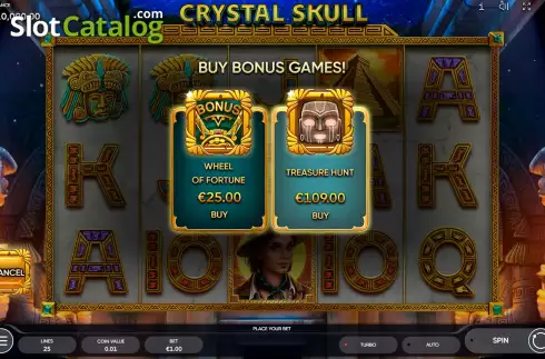 Bildschirm7. Crystal Skull (Endorphina) slot