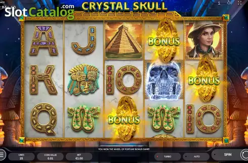 Bonus Wheel Win Screen. Crystal Skull (Endorphina) slot