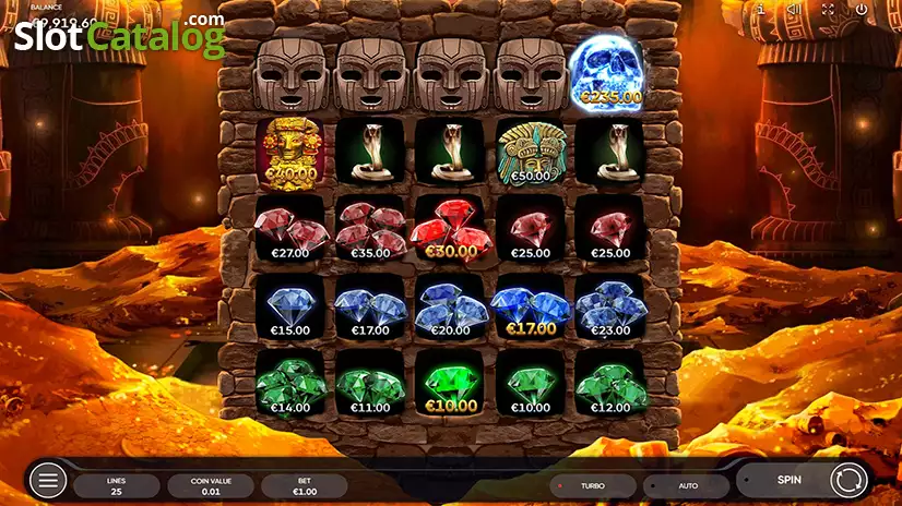 Crystal Skull Bonus Gameplay Screen