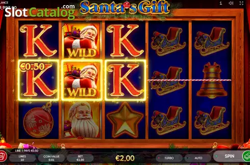 Win Screen. Santa’s Gift (Endorphina) slot