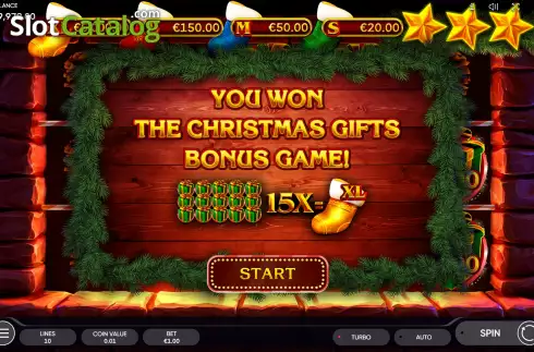 Bonus Game Win Screen 2. Santa’s Gift (Endorphina) slot