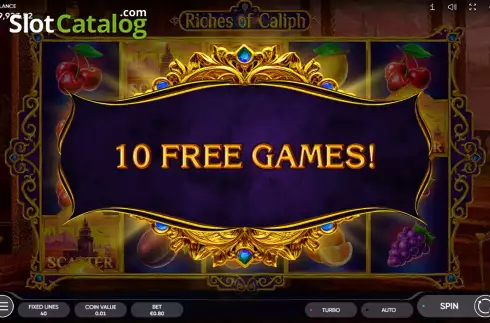 Free Spins Win Screen 2. Riches of Caliph slot