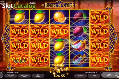 Free Spins Win Screen 3. Riches of Caliph slot