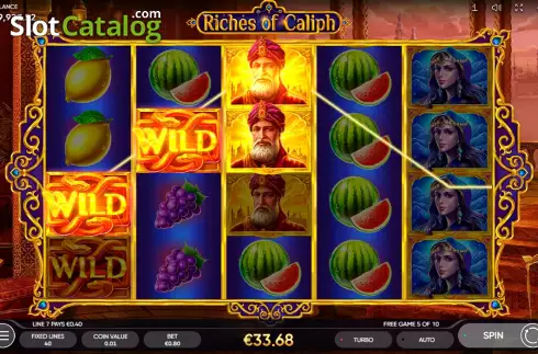Free Spins Win Screen 4. Riches of Caliph slot