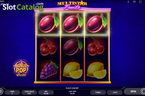 Win Screen. Multistar Fruits slot