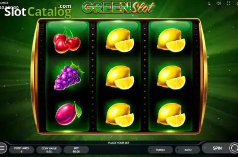 Reel screen. Green Slot slot