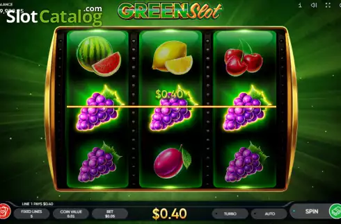 Win screen. Green Slot slot