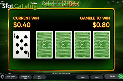 Risk Game screen. Green Slot slot