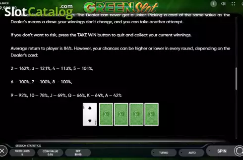 Gamble feature screen 2. Green Slot slot