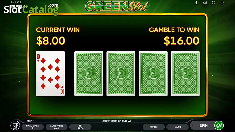 Green Slot Double Up Risk Game