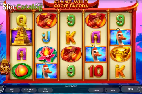 Game Screen. Giant Wild Goose Pagoda slot