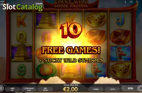 Free Spins Win Screen 2. Giant Wild Goose Pagoda slot