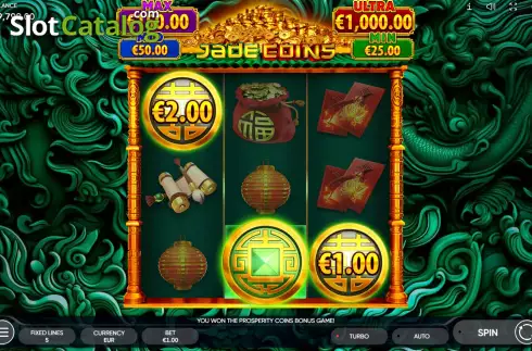 Bonus Game Win Screen. Jade Coins slot