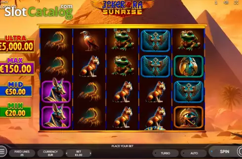 Game screen. Joker Ra: Sunrise slot
