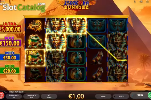 Win screen. Joker Ra: Sunrise slot