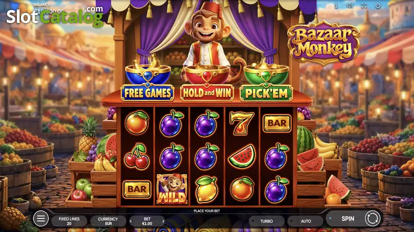 Bazaar Monkey by Endorphina Base Game bazaar-monkey