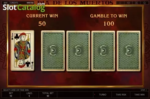 Gamble screen. Dia de Los Muertos (Endorphina) slot