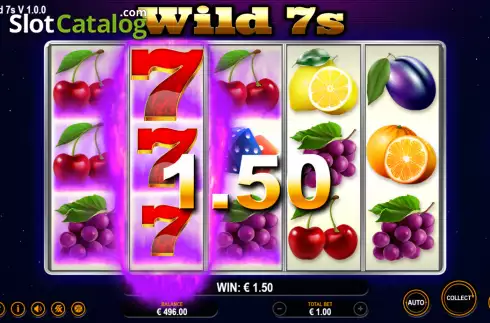 Win screen. Wild 7s slot